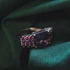 Image 2 of Silver ring with ruby ​​and purple zirconia