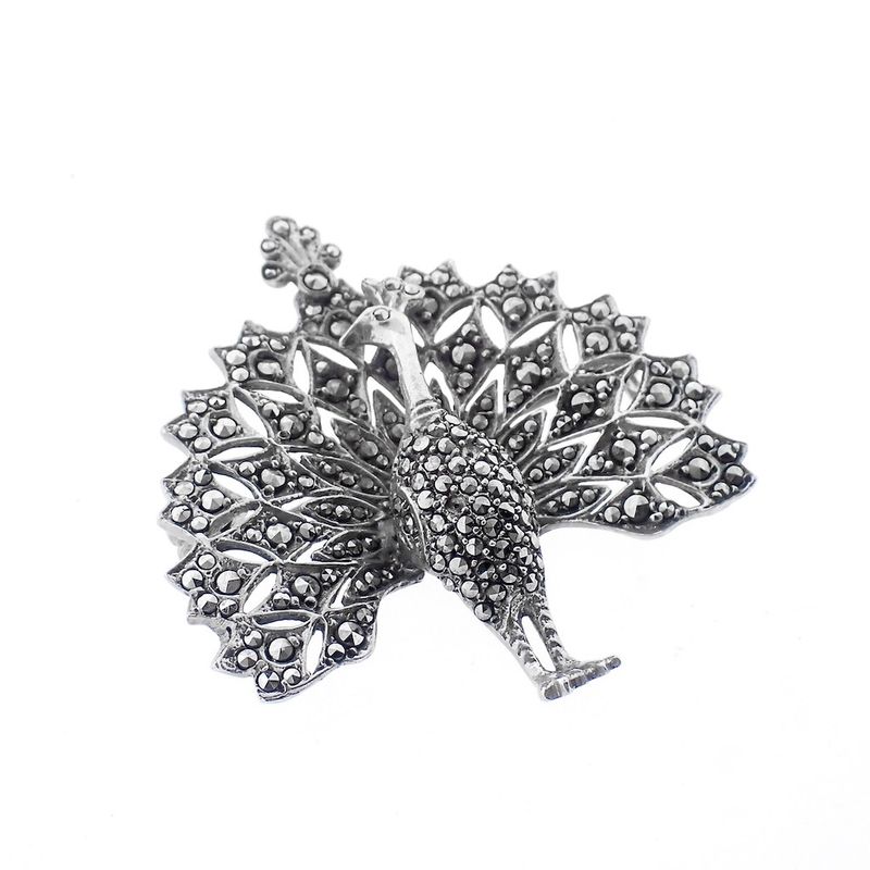 Image 5 of Vintage silver peacock brooch