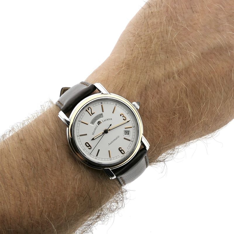 Image 10 of Maurice Lacroix Pontos Day-Date PT6027; Automatic 18k gold/steel men's watch