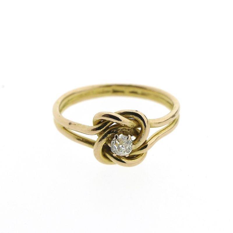 Image 4 of Two-tone solitaire ring with diamond | 0.11 ct.