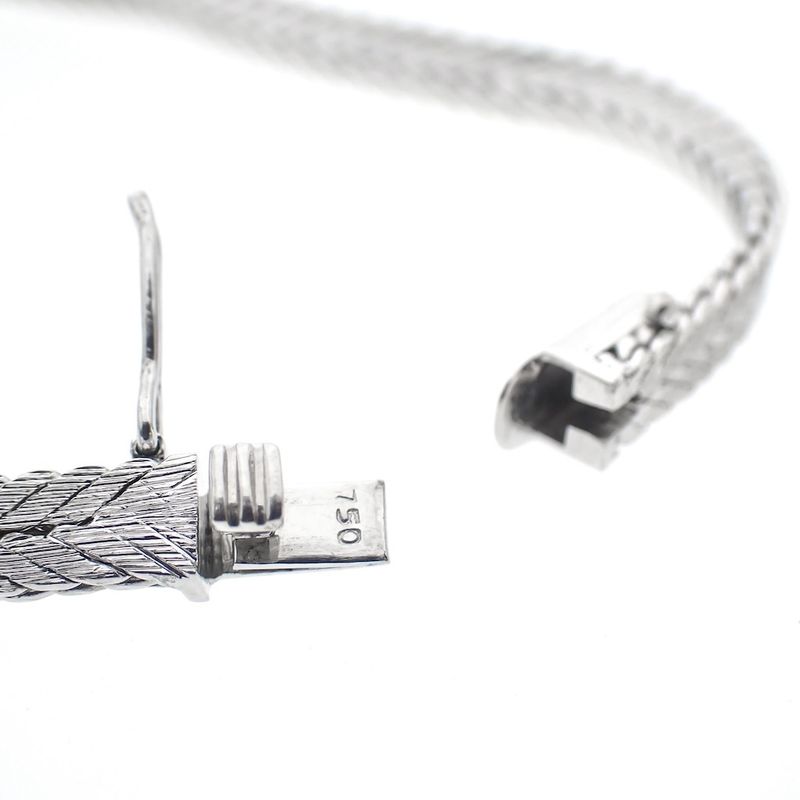 Image 6 of White gold link bracelet with diamond; 0.35 ct.