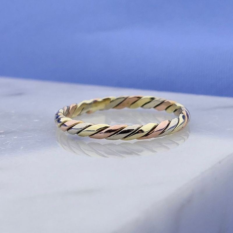 Image 2 of Tricolor Gold Adjustable Ring