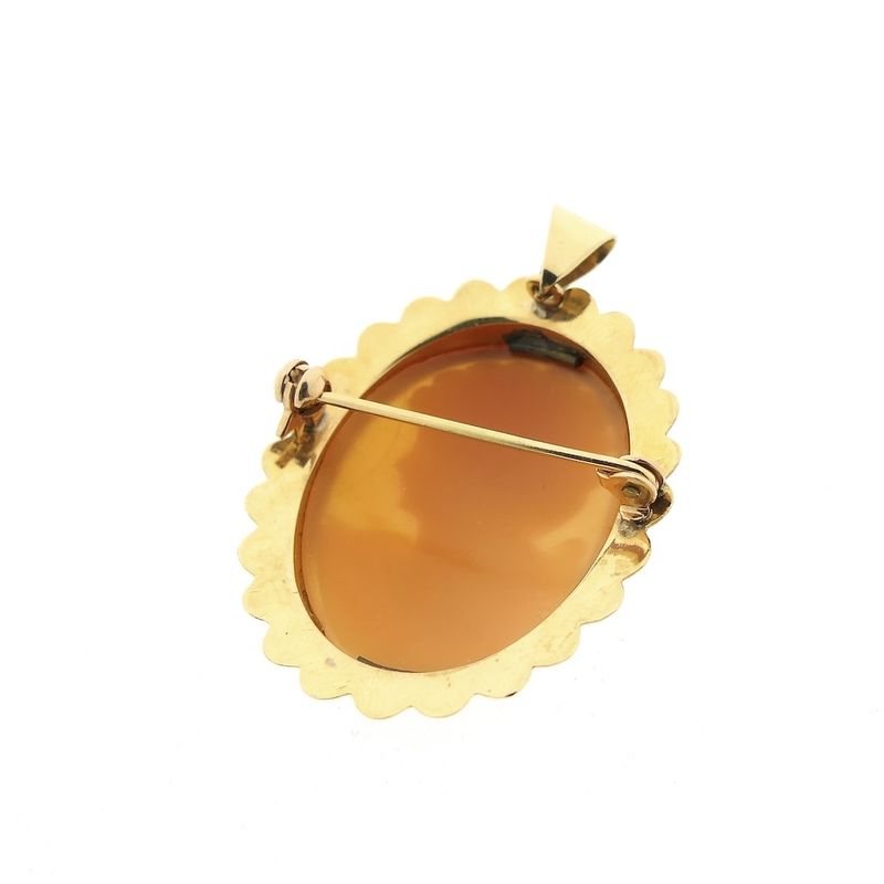 Image 4 of Antique gold brooch/pendant with cameo