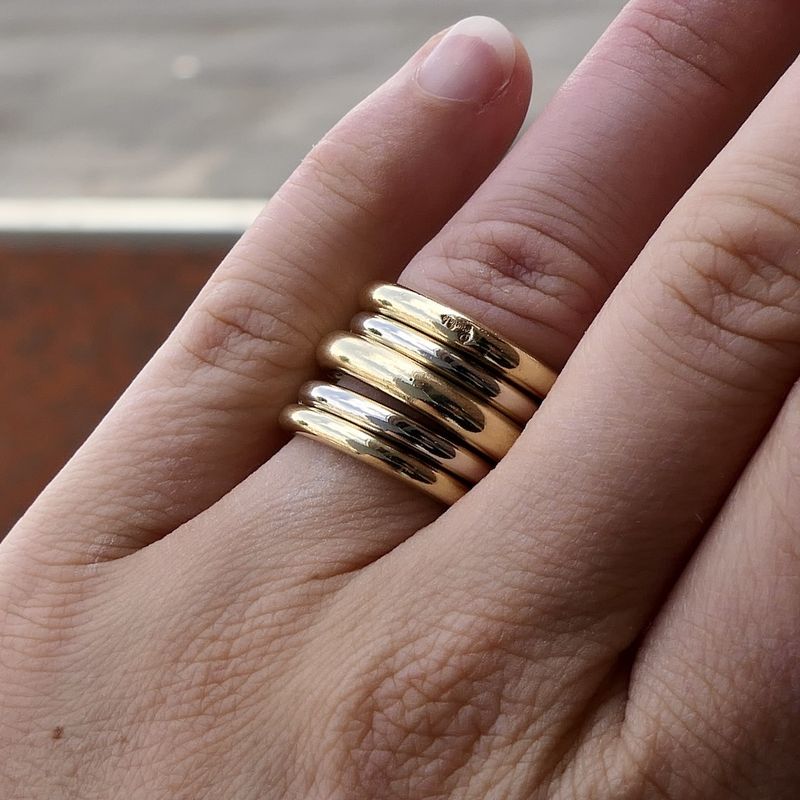 Image 7 of Pomellato bicolor gold 'tubular' ring