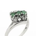Image 3 of White gold ring with emerald and diamond | 0.09 ct.