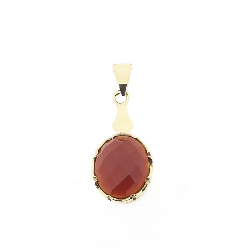 Image 1 of Vintage gold pendant with carnelian