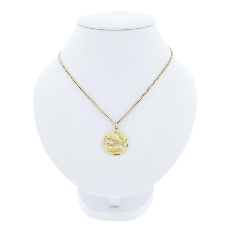 Image 3 of Gold zodiac sign pendant; Pisces