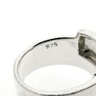 Image 6 of Silver wide ring with purple zirconia