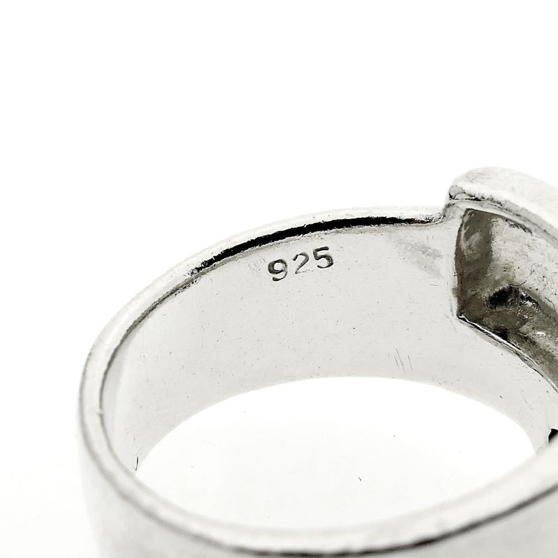 Image 6 of Silver wide ring with purple zirconia