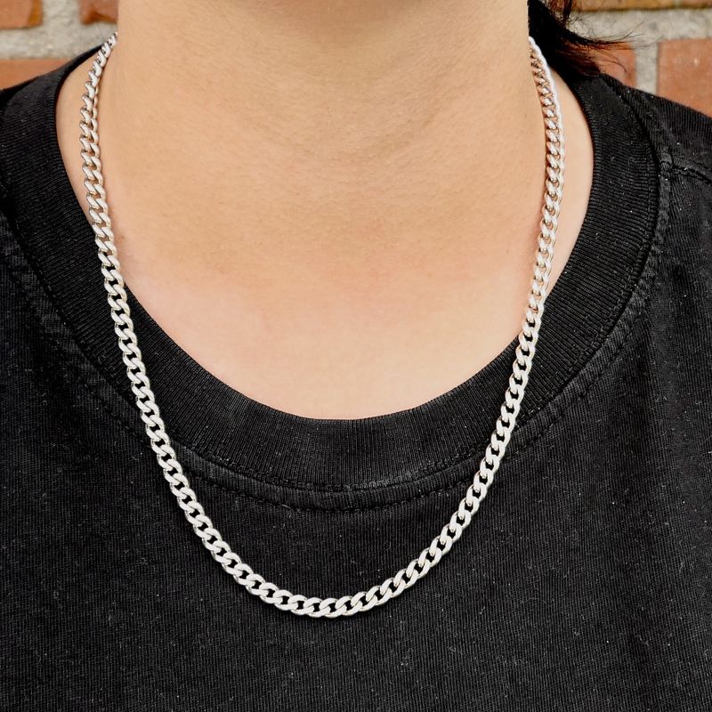 Afbeelding 8 van Zilveren gourmetschakel ketting | 50 cm