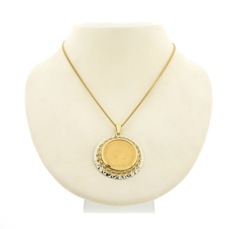 Image 3 of Bicolor pendant of 10 guilder coin Queen Wilhelmina 1917