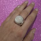 Image 10 of White gold robust ring with moonstone and diamond