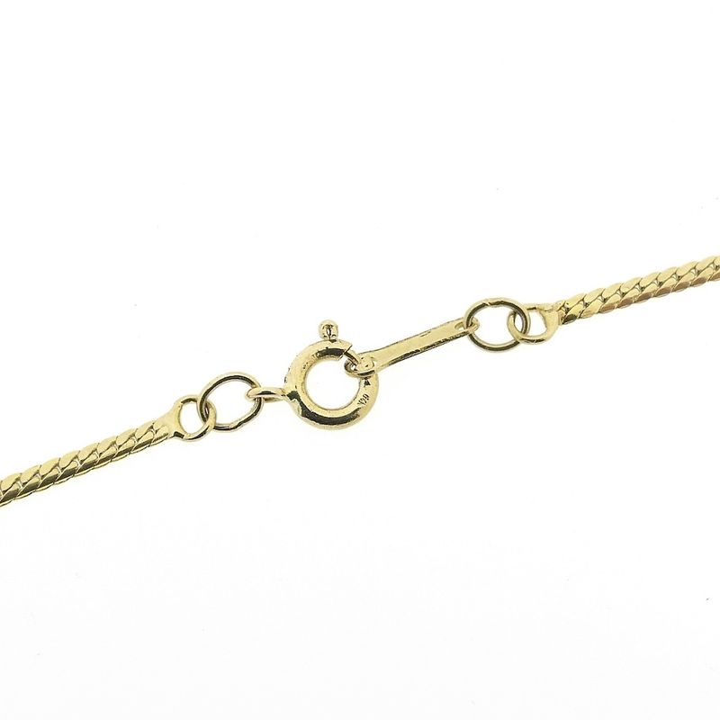 Image 6 of Gold flat gourmet link necklace with zirconia