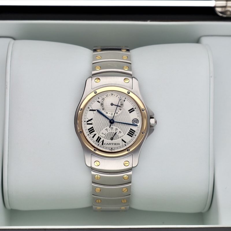 Image 22 of Cartier Santos Ronde Aviator '150 Years Limited Edition' W20038R3; Automatic watch with GMT