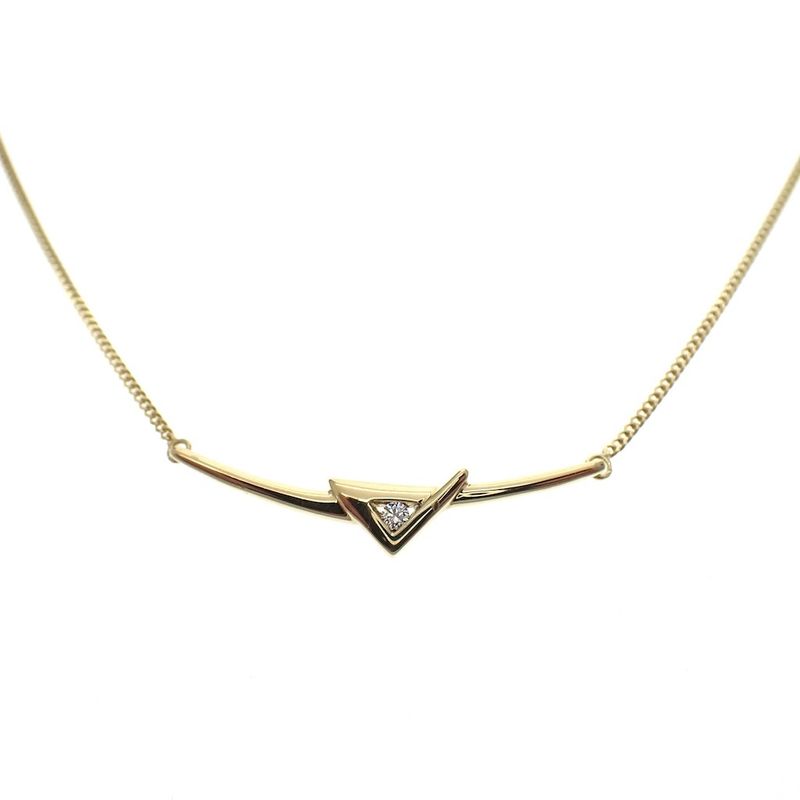 Image 6 of Gold necklace with a fixed pendant and zirconia | 41.5 cm