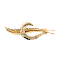 Gold feather brooch