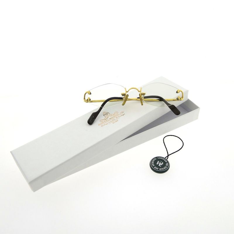 Image 16 of Vintage Cartier glasses with clear glass; Vermeil; 18-130