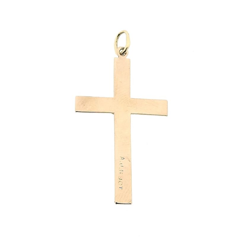 Image 2 of 9 carat rose-colored pendant of a cross with corpus