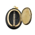 Image 3 of Vintage gold locket pendant with onyx