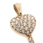Image 3 of Gold pendant of a key heart with zirconia