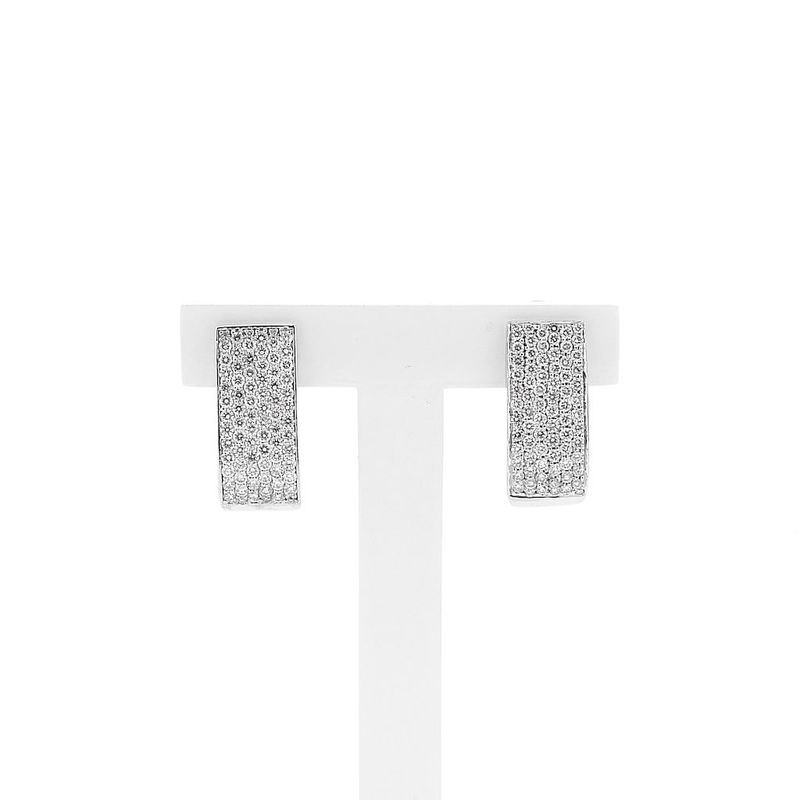 Image 1 of White Gold Earrings with Diamonds; approx. 0.96 ct.