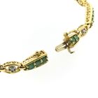 Image 6 of Gold bracelet with emerald and diamond; 0.04 ct. | 18.5 cm
