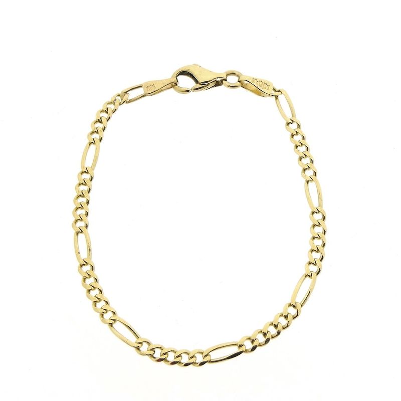 Image 3 of Gold Figaro link bracelet for children | 14 cm