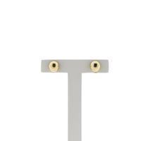 Gold stud earrings with round button