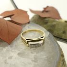 Image 2 of Gold bicolor ring with diamond 0.03 ct.