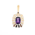 Image 1 of Gold pendant with large amethyst