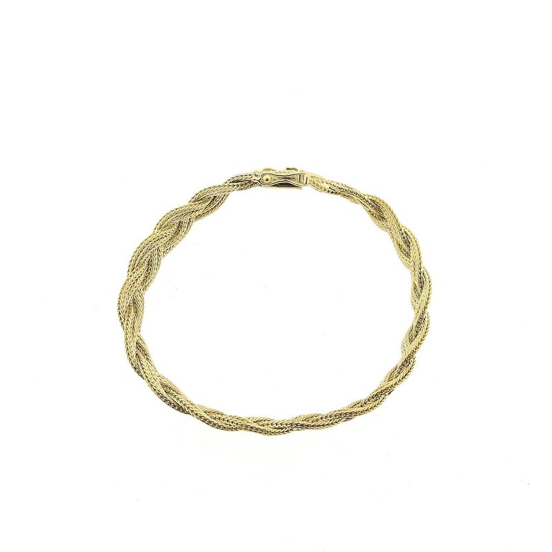 Image 5 of Gold braided foxtail link bracelet | 18.5 cm