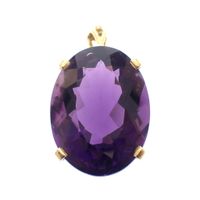 18 carat gold pendant with large amethyst.