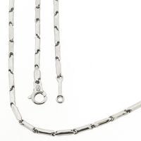 18K white gold fantasy link chain; 44 cm | Chimento