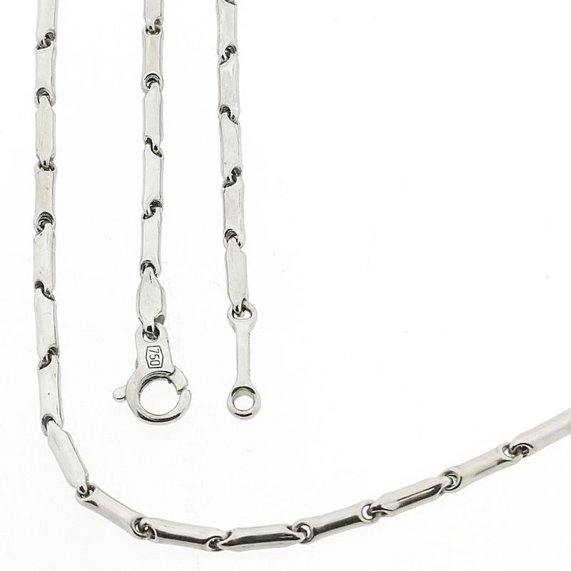 Image 1 of 18K white gold fantasy link chain; 44 cm | Chimento