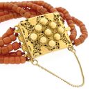 Image 9 of Red coral bead bracelet with gold clasp | 20.5 cm