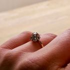 Image 10 of Bicolor gold solitaire ring with diamond; 0.035 ct.