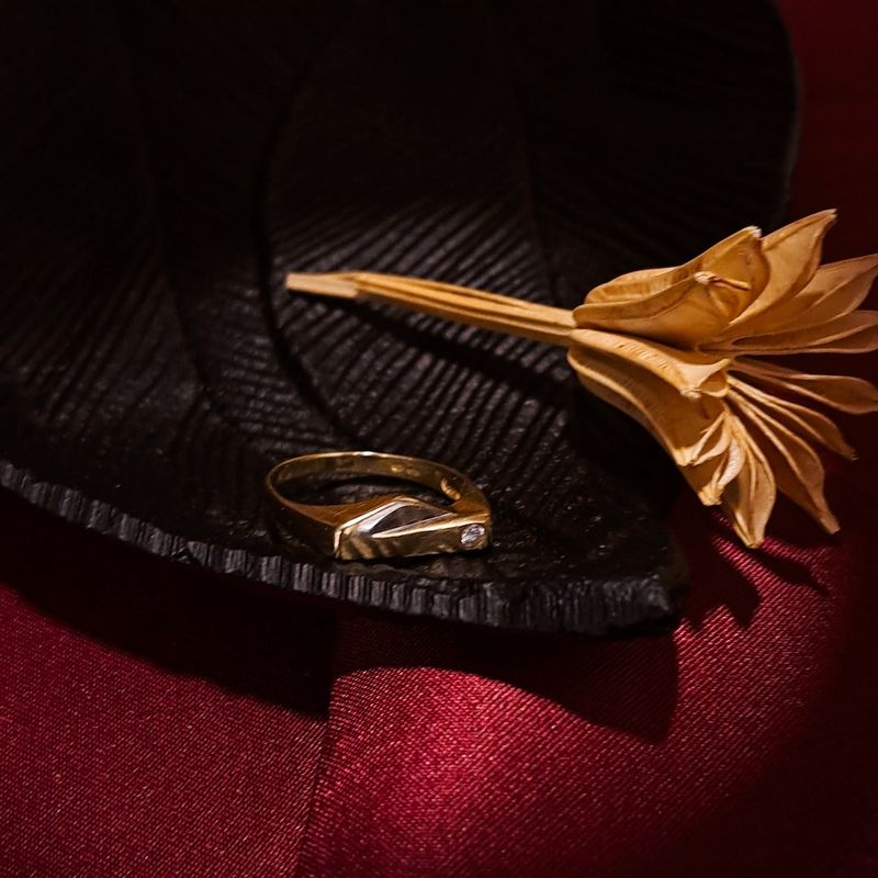 Image 2 of Two-tone gold ring with diamond