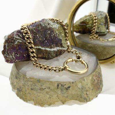 Image 2 of Solid vintage gold watch chain; Chatelaine (for a pocket watch)