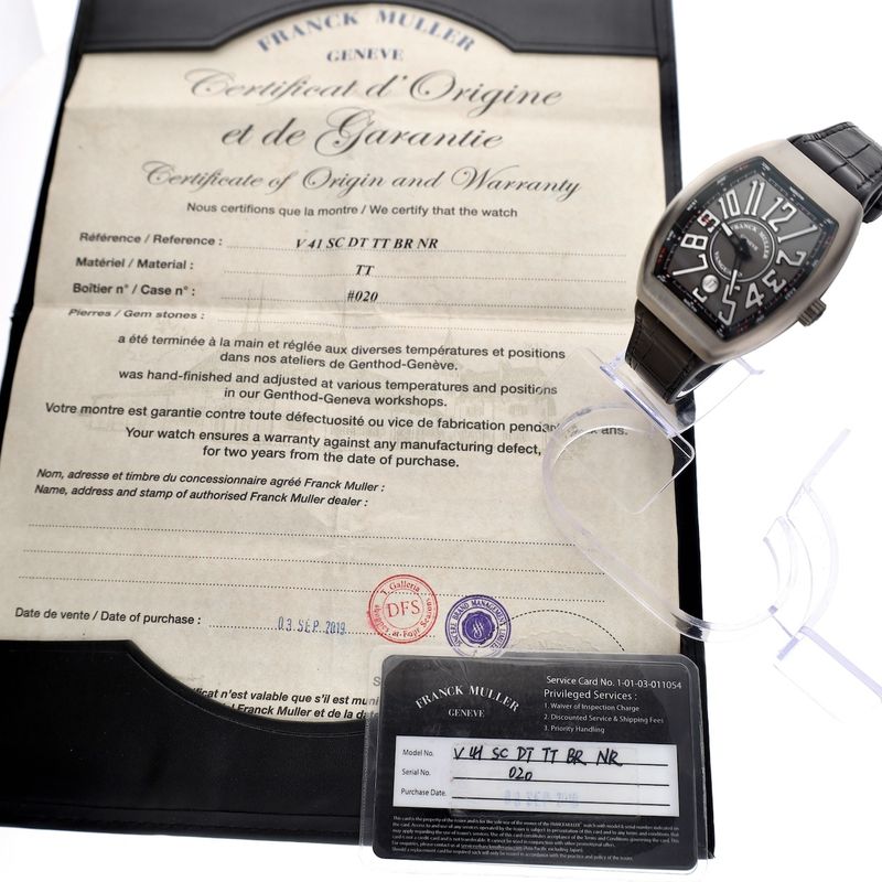 Image 19 of Franck Muller Vanguard Classical 41mm Titanium Ref. V 41 SC DT TT BR; Automatic men's watch