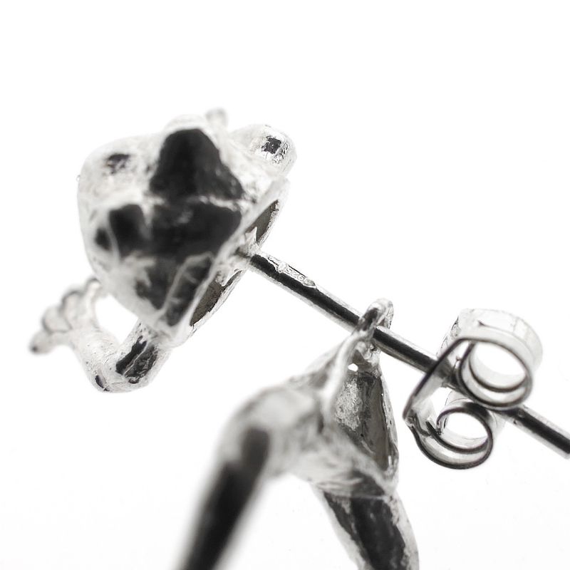 Image 7 of Silver frog stud earrings