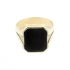 Image 4 of Large gold men's signet ring with onyx