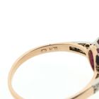 Image 10 of Two-tone ring with synthetic pink ruby and diamond | Approx. 0.06 ct.
