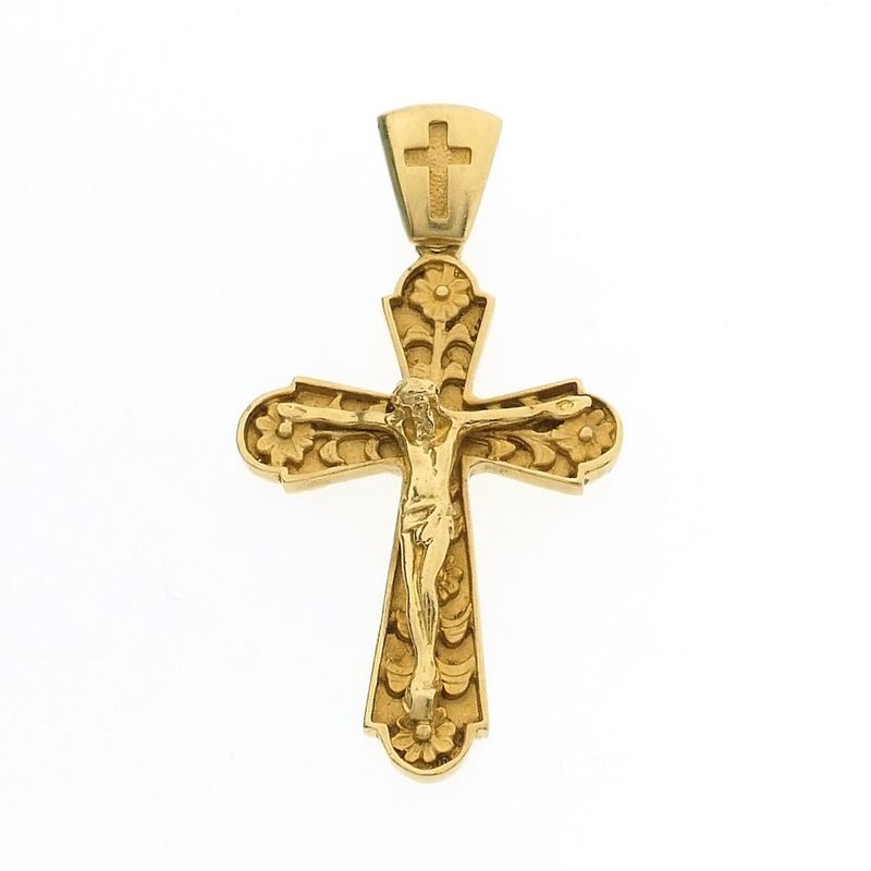 Image 1 of Gold pendant of a cross with corpus