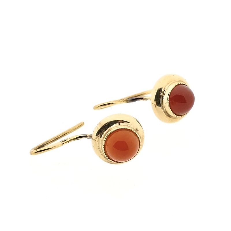 Image 5 of Gold stud earrings with garnet