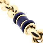 Image 6 of Vintage gold jasseron link bracelet with lapis lazuli