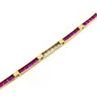 Image 10 of Gold bar link bracelet with rubies and diamonds