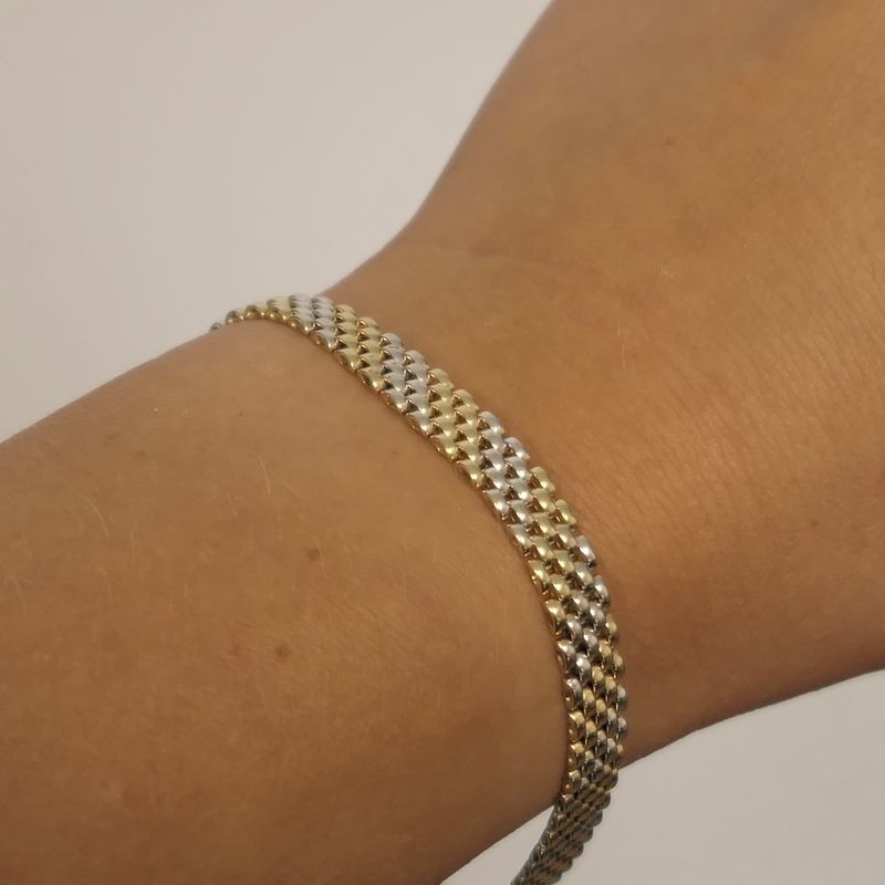 Image 7 of Two-tone gold panther link bracelet