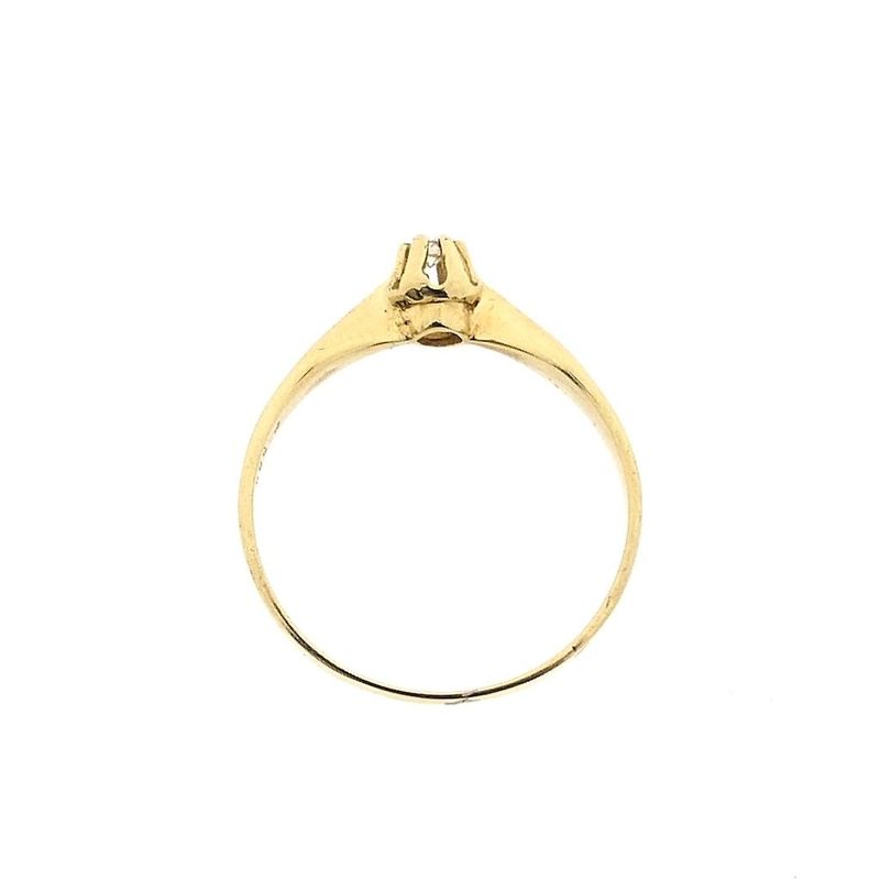 Image 5 of Gold solitaire ring with diamond; 0.03 ct.