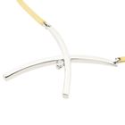Image 11 of Two-tone gold bar necklace with a fixed pendant and diamond