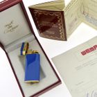 Image 13 of Vintage Cartier 'must de Cartier' Lighter/Briquets - Blue Lacquer - Includes original box and papers